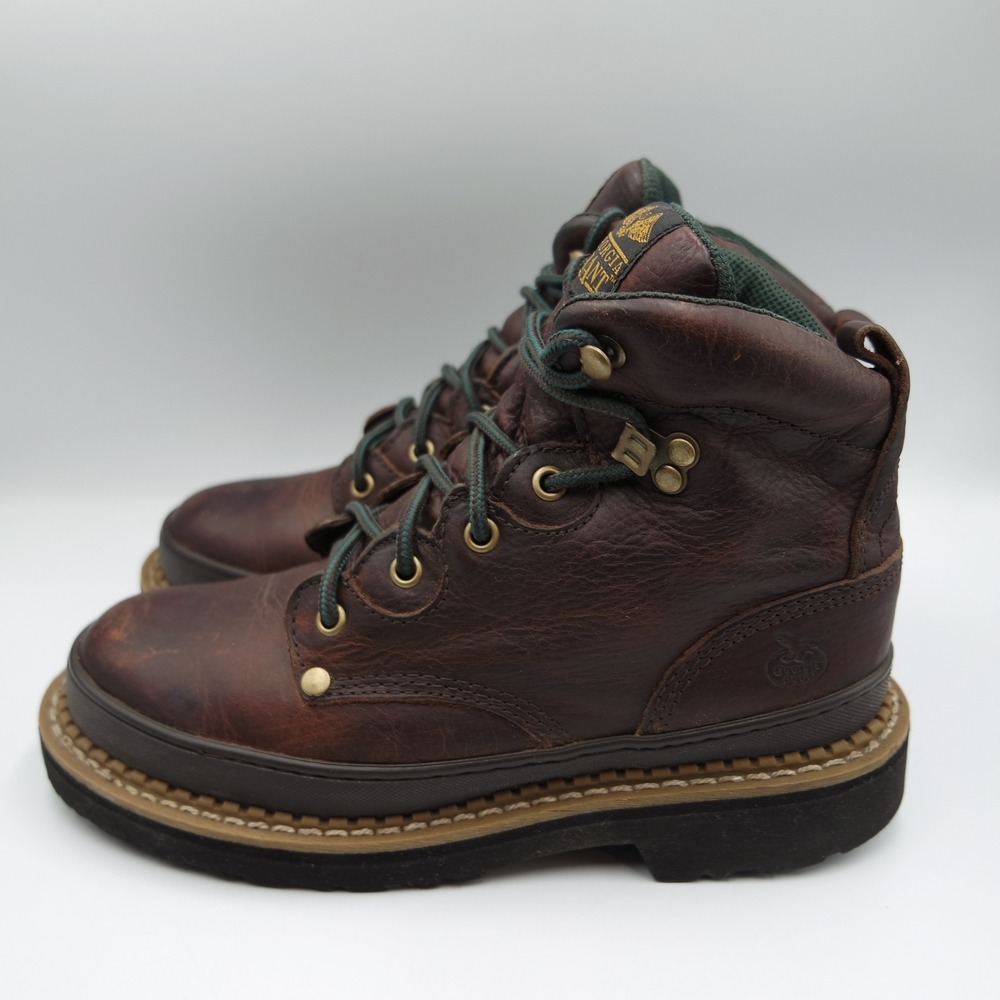 Georgia Giant 6" Soggy Brown Work Boot Womens 8M Steel Toe EH G3374 Leather
